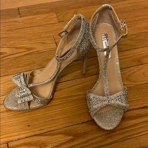 International Concepts Bedazzled Silver Heels